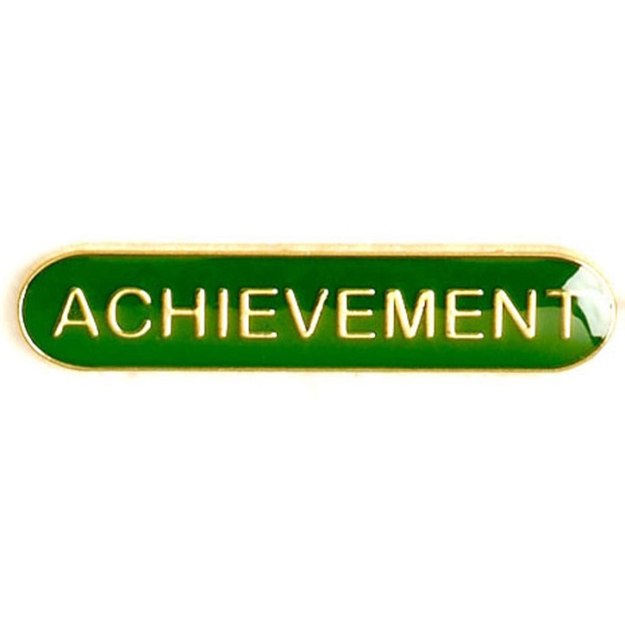 ACHIEVEMENT BAR BADGE - 4 COLOURS - 40MM X 9MM